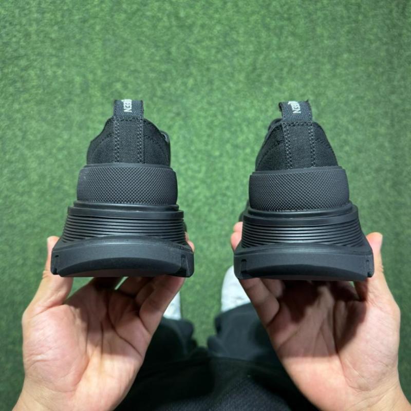 Alexander McQueen Tread Slick Lace-Up Sneaker Black 611705 W4MV2 1000 - Image 7