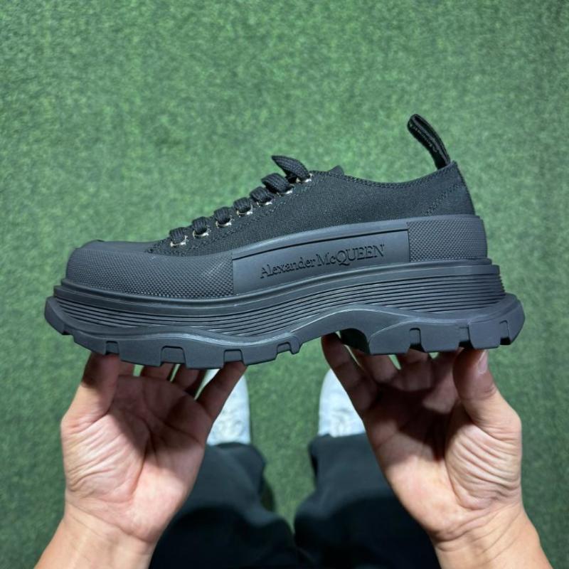 Alexander McQueen Tread Slick Lace-Up Sneaker Black 611705 W4MV2 1000 - Image 10