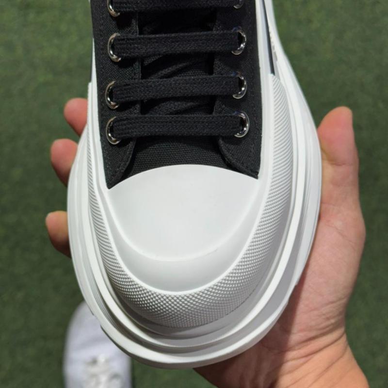 Alexander McQueen Tread Slick Boot Black Canvas White Sole - Image 3