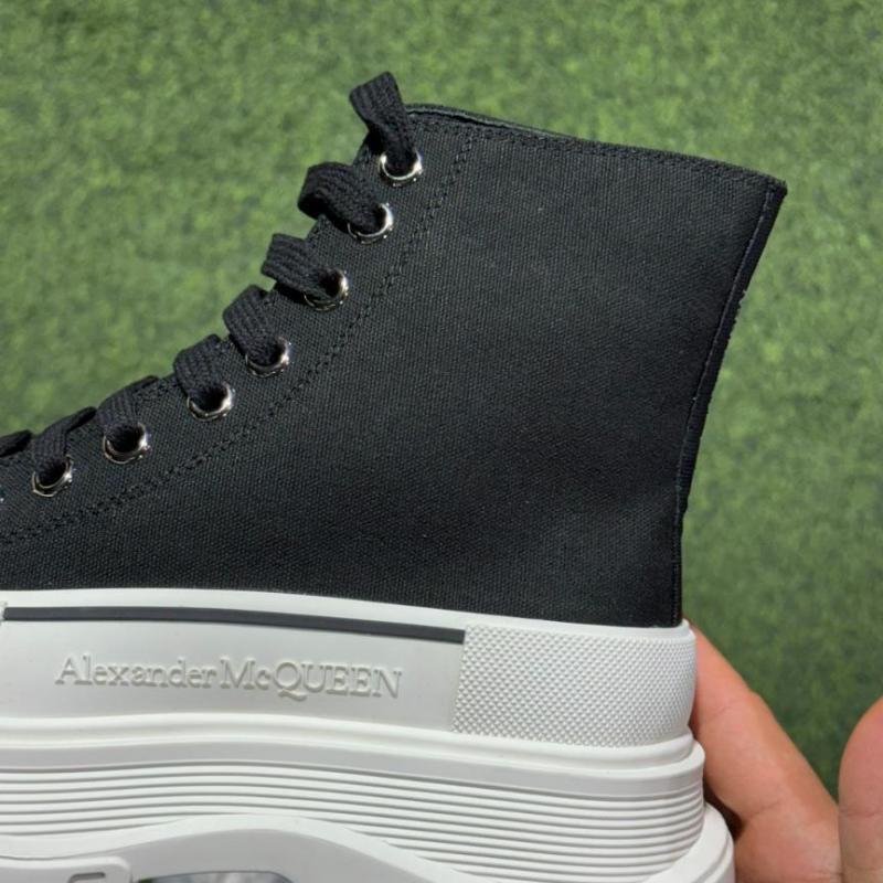 Alexander McQueen Tread Slick Boot Black Canvas White Sole - Image 5