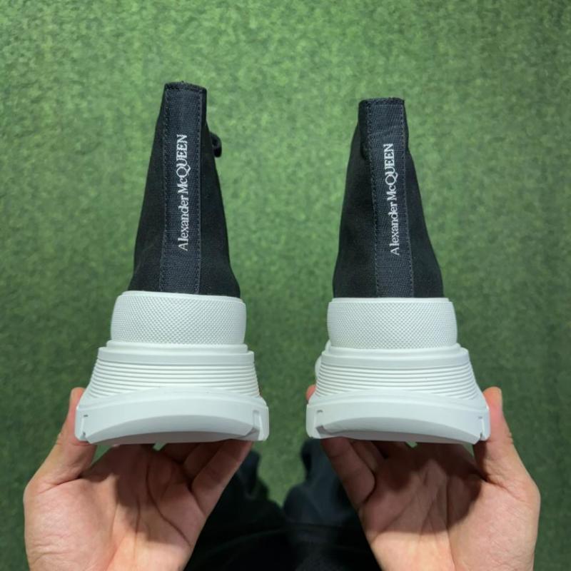 Alexander McQueen Tread Slick Boot Black Canvas White Sole - Image 6