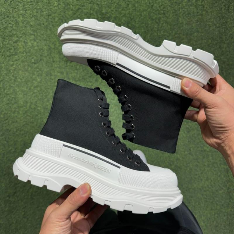 Alexander McQueen Tread Slick Boot Black Canvas White Sole - Image 8