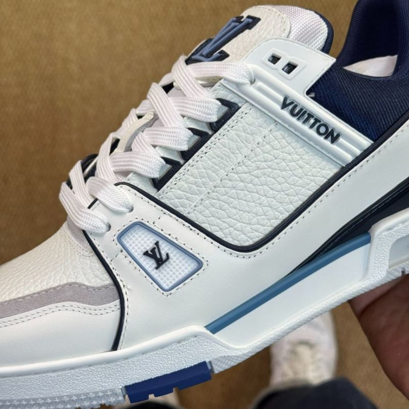 LV Trainer Sneaker 1A9J9C White and Navy Blue - Image 4