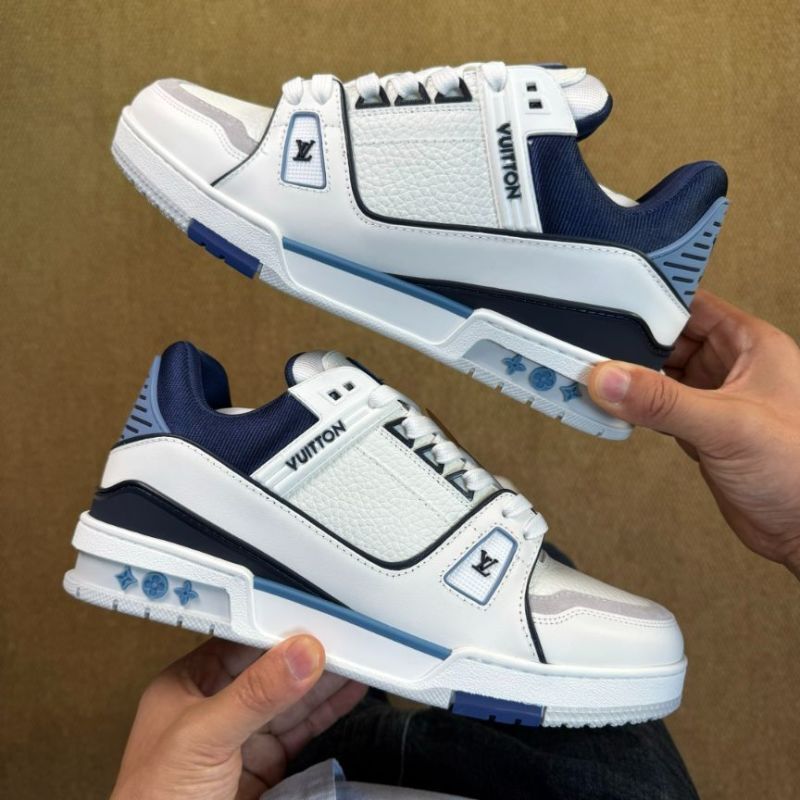 LV Trainer Sneaker 1A9J9C White and Navy Blue - Image 8