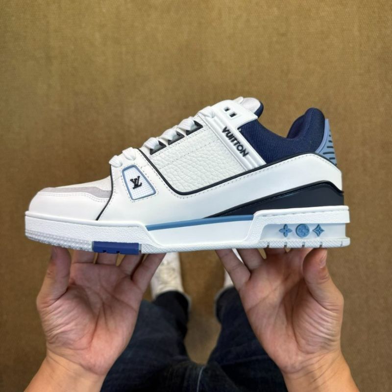 LV Trainer Sneaker 1A9J9C White and Navy Blue - Image 9