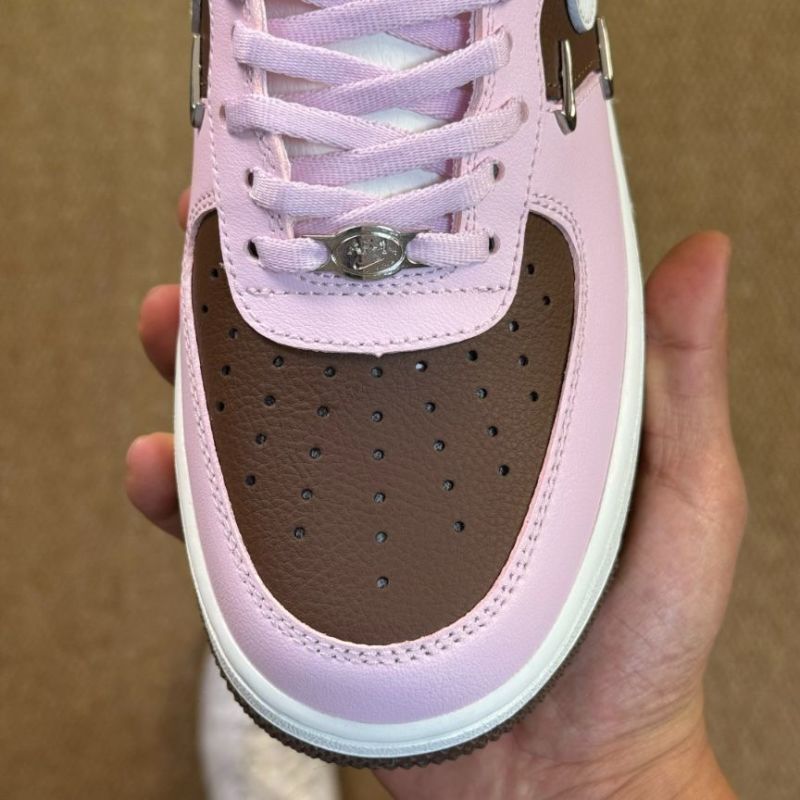 Nike Air Force 1 Low Pink Brown White Spike Studs - Image 3