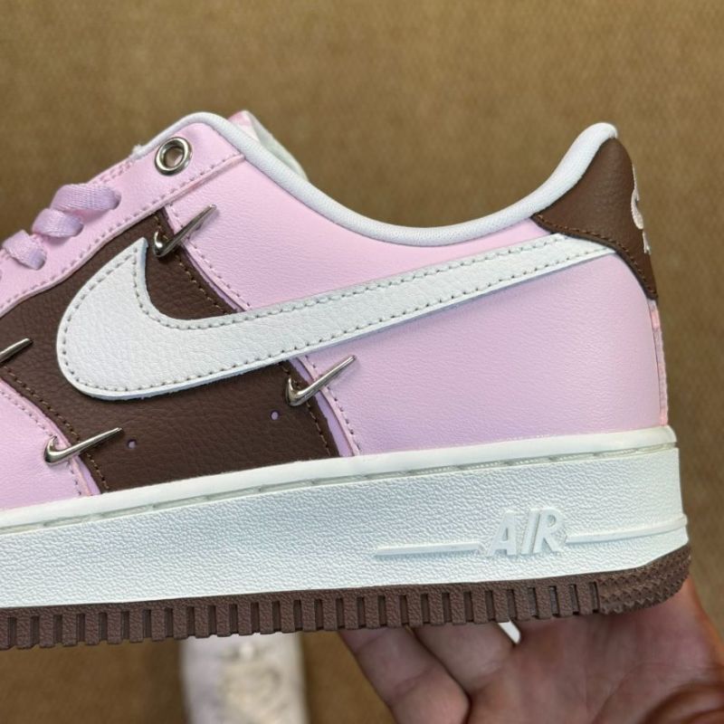 Nike Air Force 1 Low Pink Brown White Spike Studs - Image 5