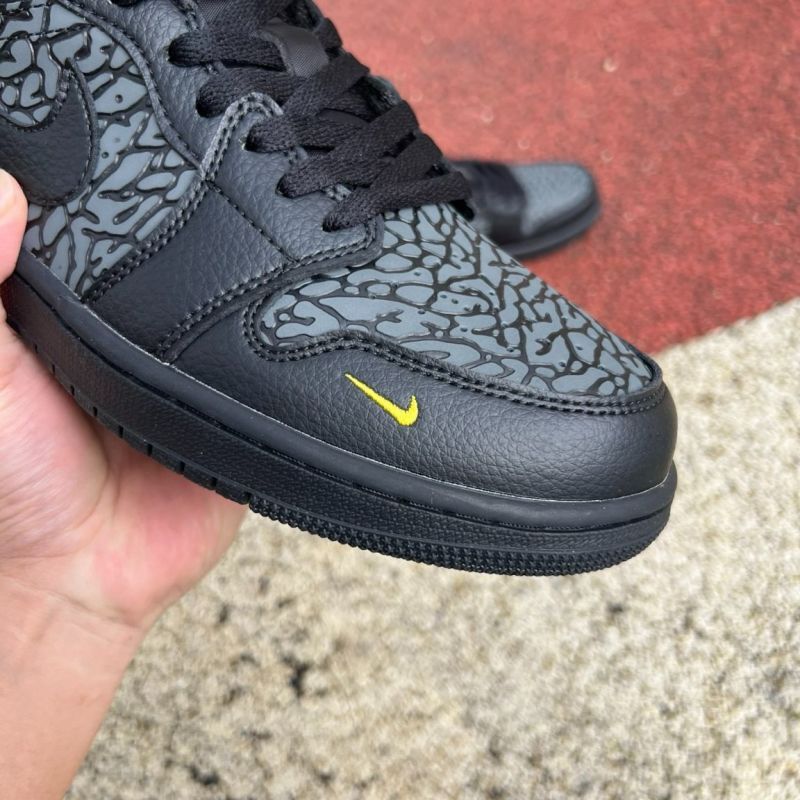 Air Jordan 1 Low SE "Elephant Print" Black Yellow Ochre DZ4130-007 - Image 3
