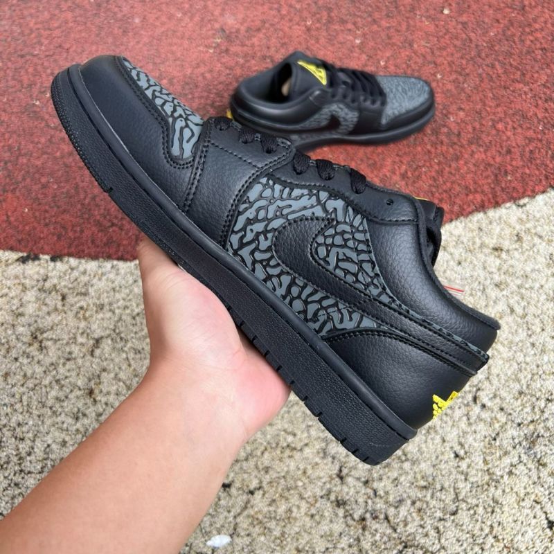 Air Jordan 1 Low SE "Elephant Print" Black Yellow Ochre DZ4130-007 - Image 7