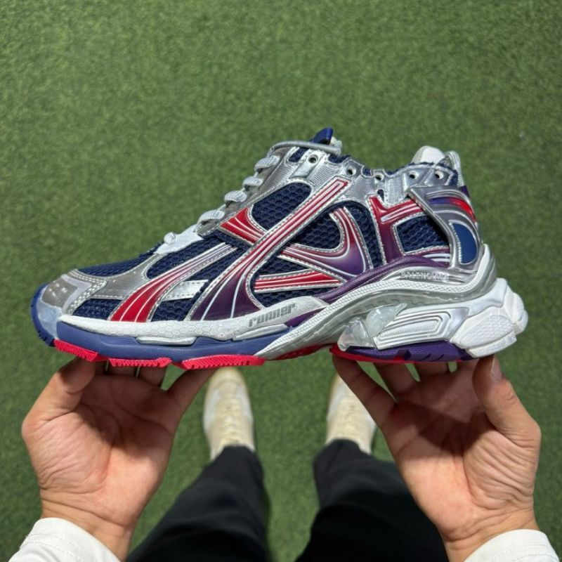 Balenciaga Runner Sneakers Navy Red Silver Purple 677403 W3RBN 4290