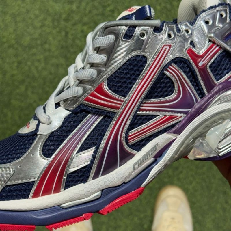 Balenciaga Runner Sneakers Navy Red Silver Purple 677403 W3RBN 4290 - Image 5