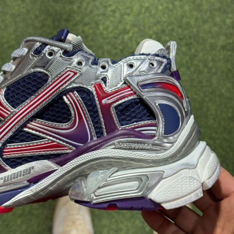 Balenciaga Runner Sneakers Navy Red Silver Purple 677403 W3RBN 4290 - Image 6