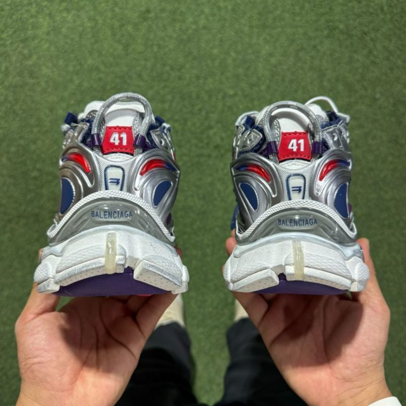 Balenciaga Runner Sneakers Navy Red Silver Purple 677403 W3RBN 4290 - Image 7