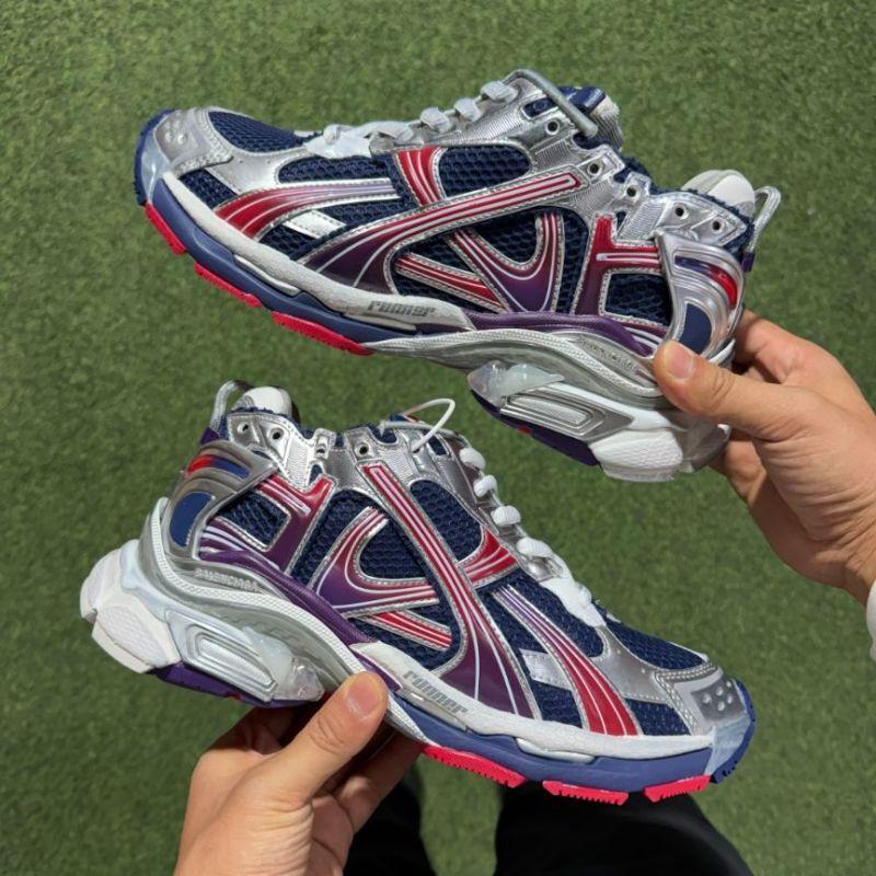 Balenciaga Runner Sneakers Navy Red Silver Purple 677403 W3RBN 4290 - Image 9