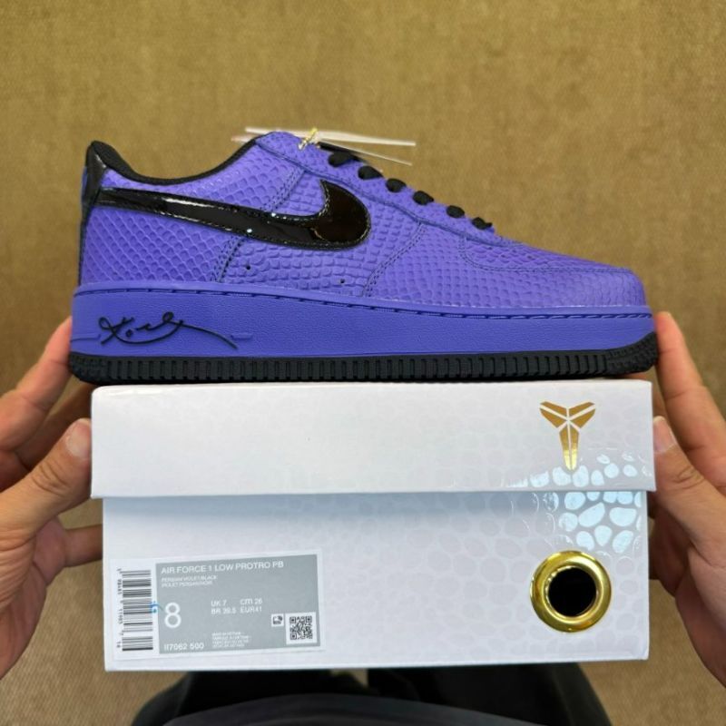 Nike Air Force 1 Low Custom Purple Snakeskin Kobe Bryant Mamba Signature - Image 3