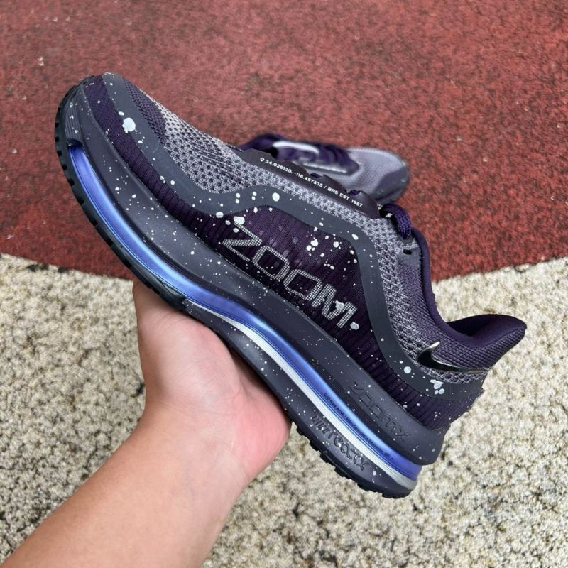 Nike Air Zoom Indigo Speckled Running Shoes with Metallic Silver Swoosh - Image 7