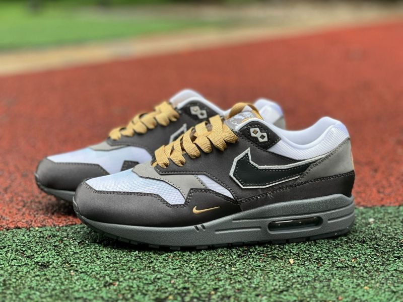 Nike Air Max 1 Patta Waves Dark Grey Light Blue Gold - Image 10