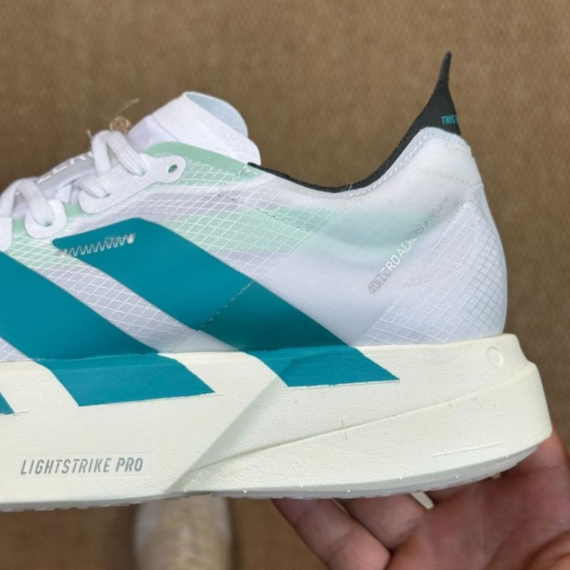 Adidas Adizero Adios Pro 3 Running Shoes Cloud White / Core Black / Aqua GX6669 - Image 6