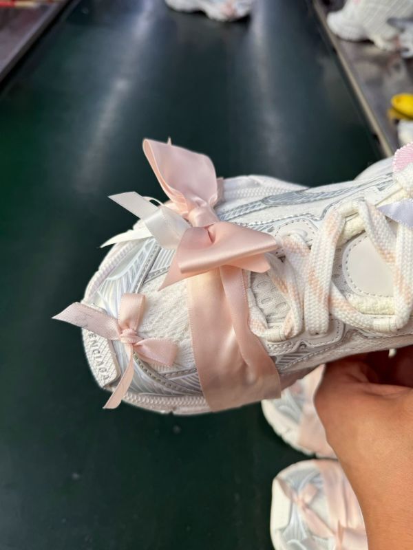 Balenciaga Runner White Silver Pink Ribbon Bow Ruffle Sneakers - Image 7