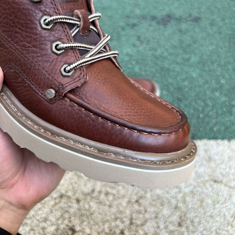 Caterpillar Men's Founder Moc Toe Chukka Boots Brown Leather - Image 3