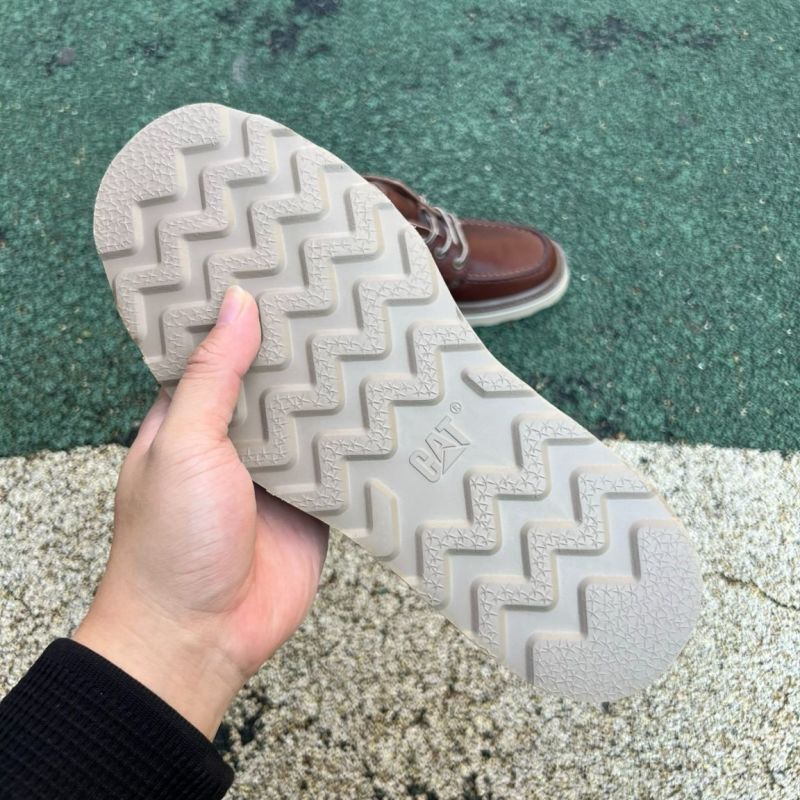 Caterpillar Men's Founder Moc Toe Chukka Boots Brown Leather - Image 6