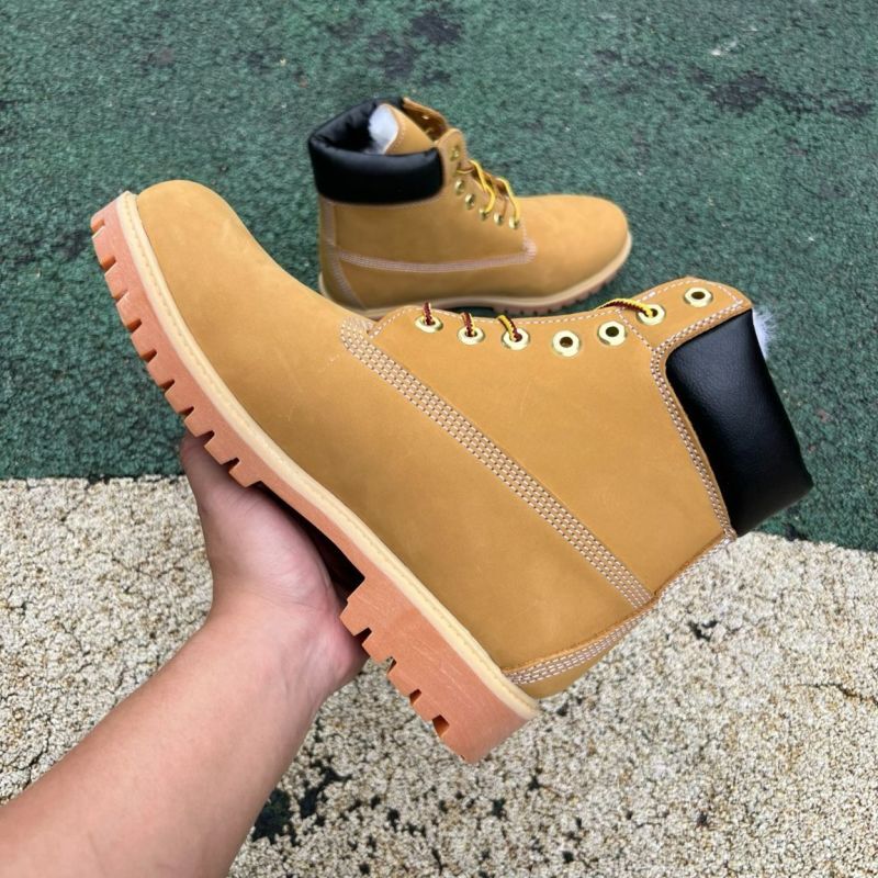 Timberland 6-Inch Premium Waterproof Fur Lined Boots Wheat Nubuck - Image 7