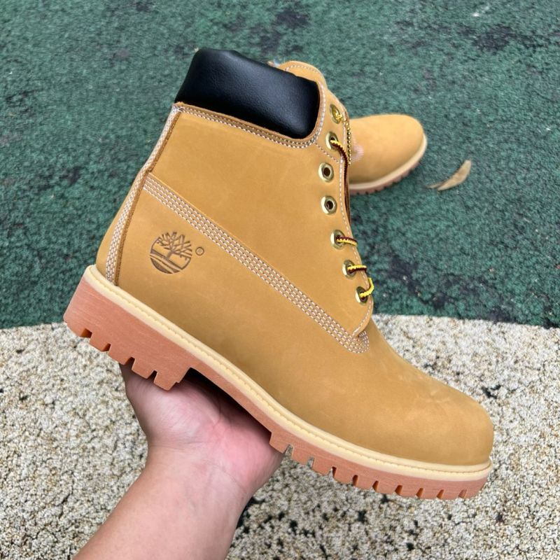 Timberland 6-Inch Premium Waterproof Fur Lined Boots Wheat Nubuck - Image 9