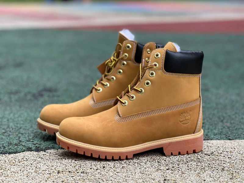 Timberland 6-Inch Premium Waterproof Fur Lined Boots Wheat Nubuck - Image 10
