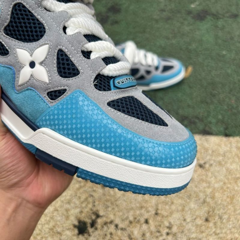 Louis Vuitton LV Trainer Sneaker Blue Grey - Image 3