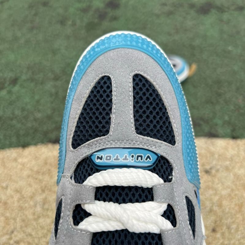 Louis Vuitton LV Trainer Sneaker Blue Grey - Image 4