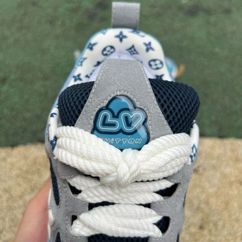 Louis Vuitton LV Trainer Sneaker Blue Grey - Image 5