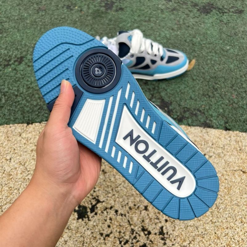 Louis Vuitton LV Trainer Sneaker Blue Grey - Image 6