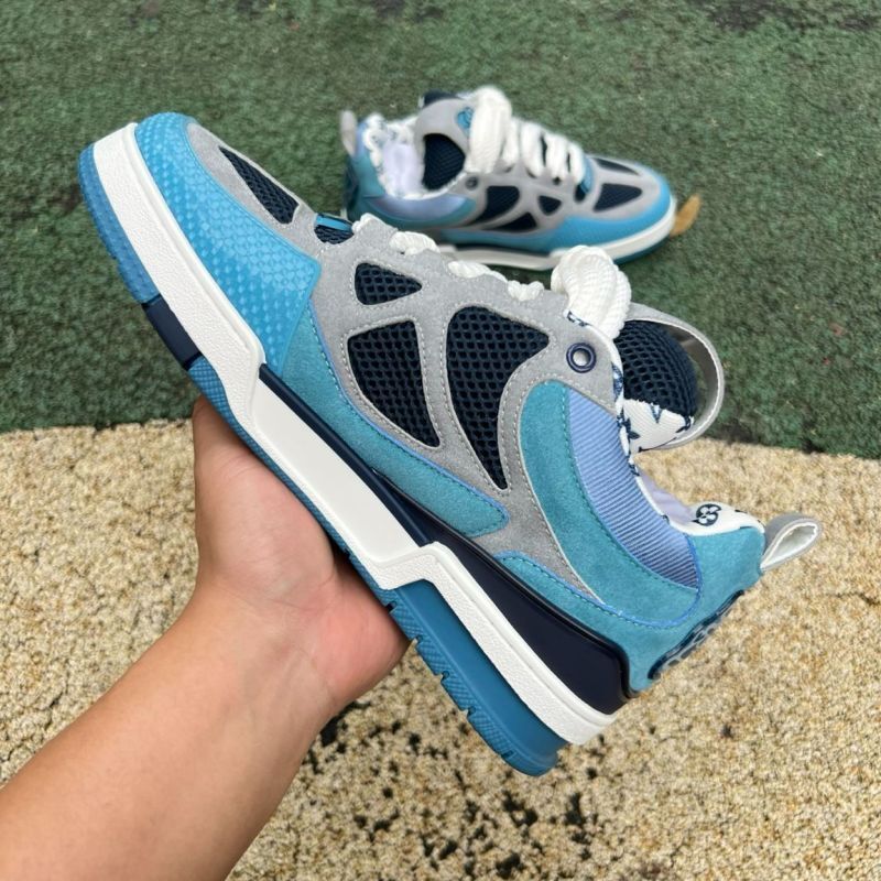 Louis Vuitton LV Trainer Sneaker Blue Grey - Image 7