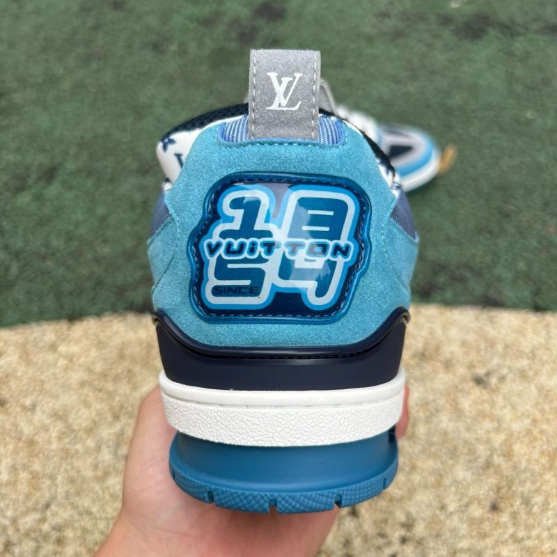 Louis Vuitton LV Trainer Sneaker Blue Grey - Image 8