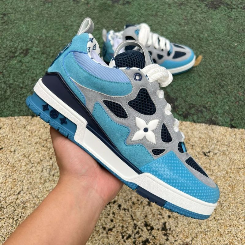 Louis Vuitton LV Trainer Sneaker Blue Grey - Image 9