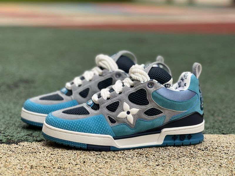 Louis Vuitton LV Trainer Sneaker Blue Grey - Image 10