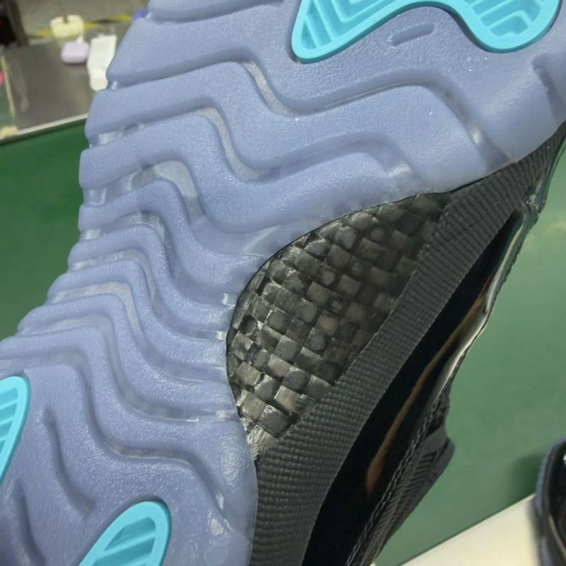 Step into Legend: Black Patent & Mesh Sneakers with Signature Icy Blue Sole - Image 7