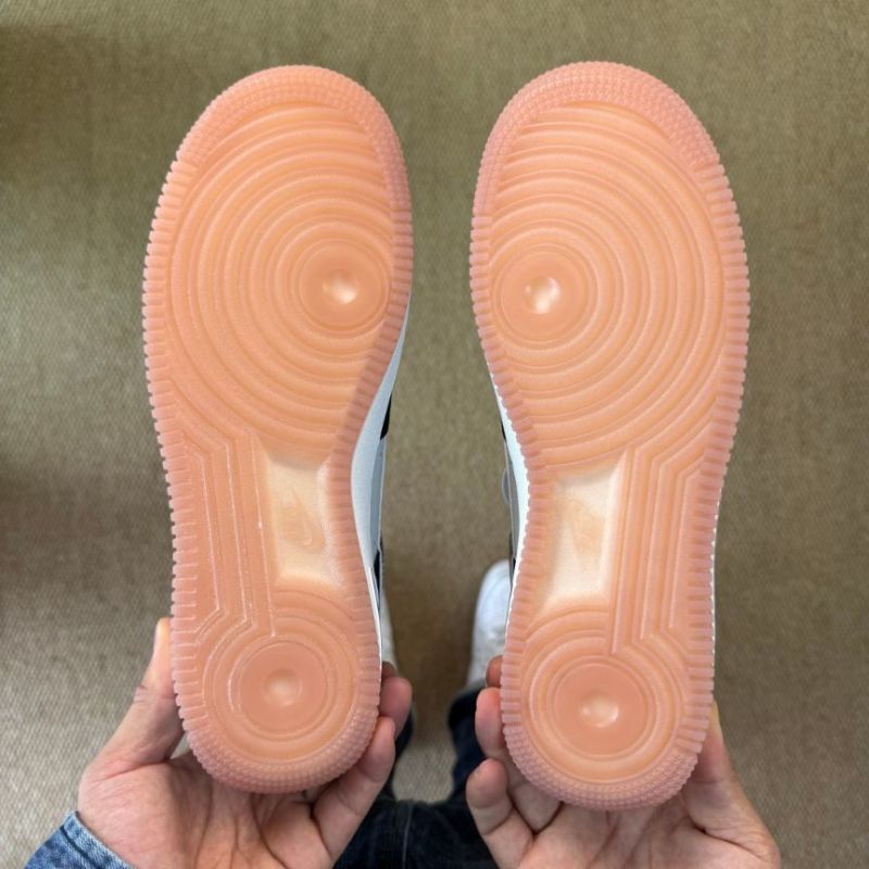 Nike Air Force 1 Low Black Sail Metallic Bronze Camo Heel Pink Gum Sole - Image 8