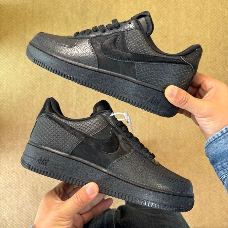 Nike Air Force 1 '07 LV8 Black Crackle CW6999-001 - Image 9