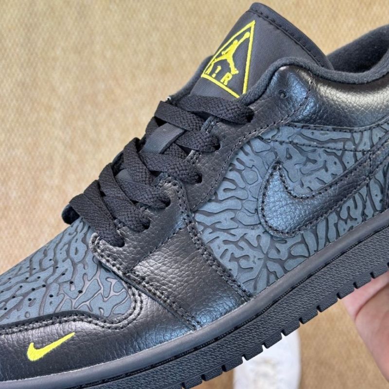 Air Jordan 1 Low SE Elephant Black Dark Smoke Grey Rush Yellow DX9223-001 - Image 4