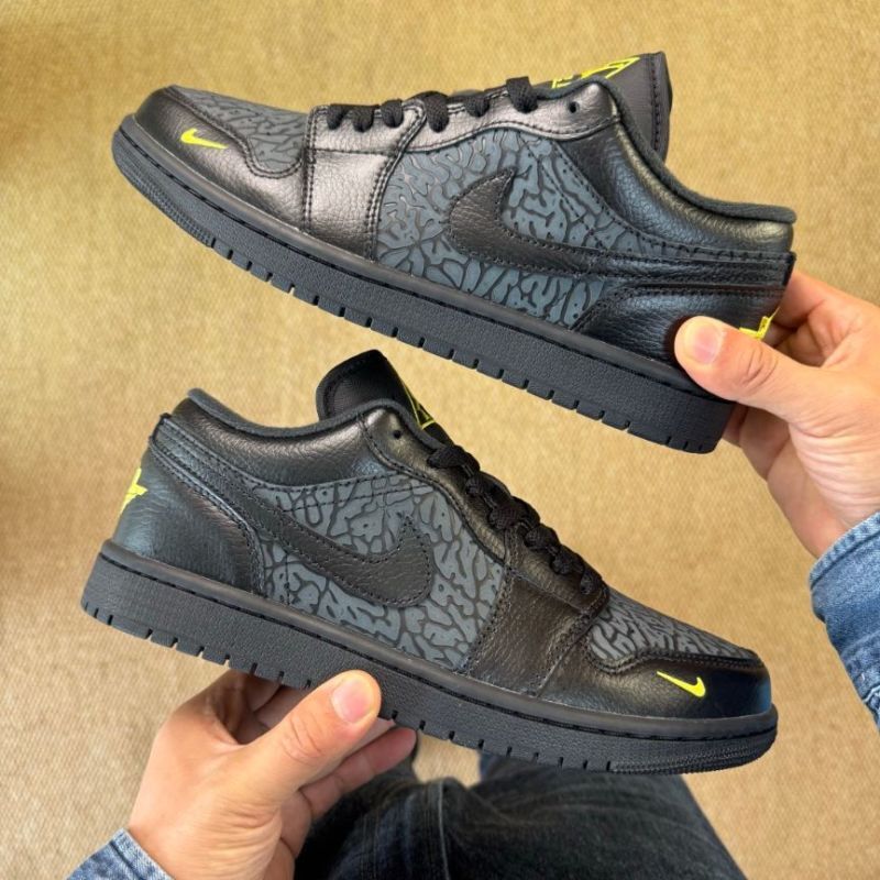 Air Jordan 1 Low SE Elephant Black Dark Smoke Grey Rush Yellow DX9223-001 - Image 8