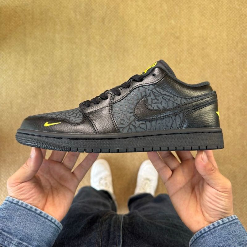 Air Jordan 1 Low SE Elephant Black Dark Smoke Grey Rush Yellow DX9223-001 - Image 9