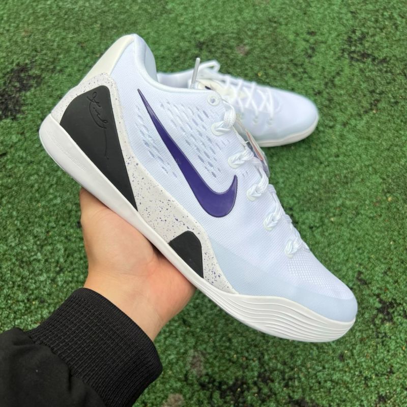 Nike Kobe 9 EM Low White Court Purple Black 646701-105 - Image 19