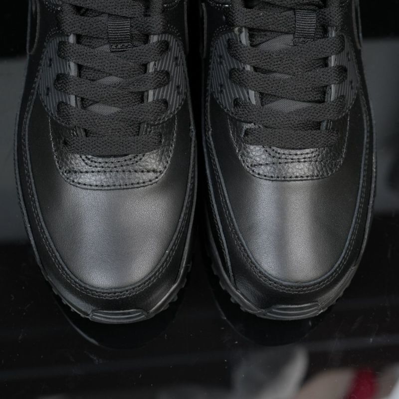 Nike Air Max 90 Leather Triple Black 537384-090 - Image 3