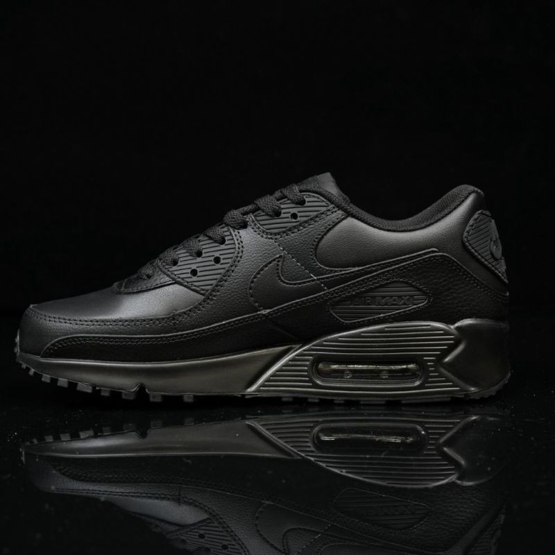 Nike Air Max 90 Leather Triple Black 537384-090 - Image 5