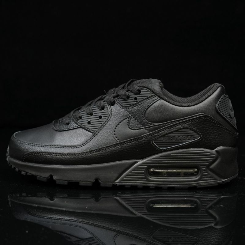 Nike Air Max 90 Leather Triple Black 537384-090 - Image 10