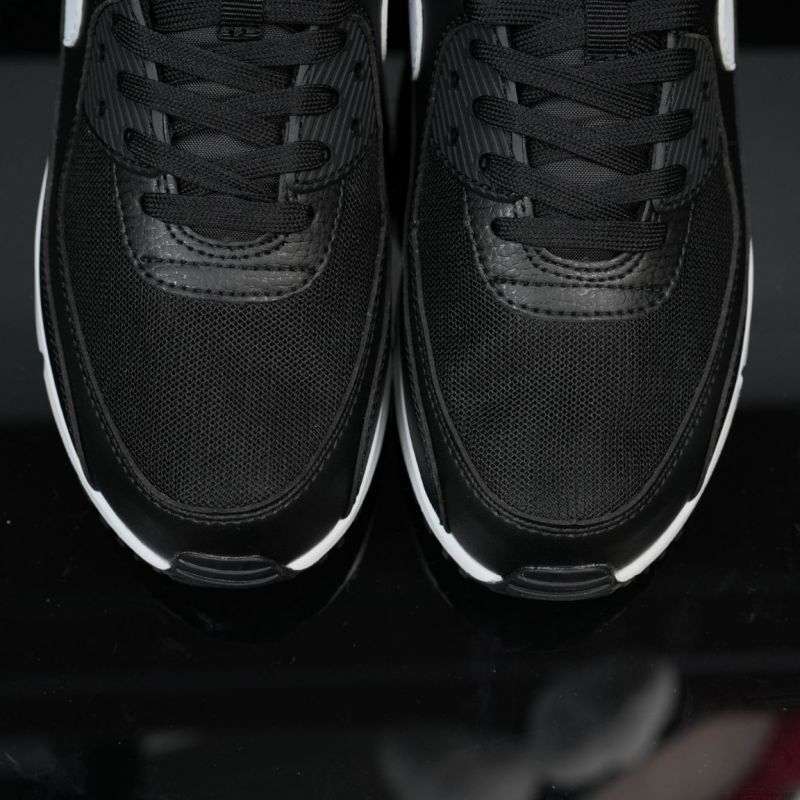 Nike Air Max 90 Leather Black White 302519-001 - Image 4