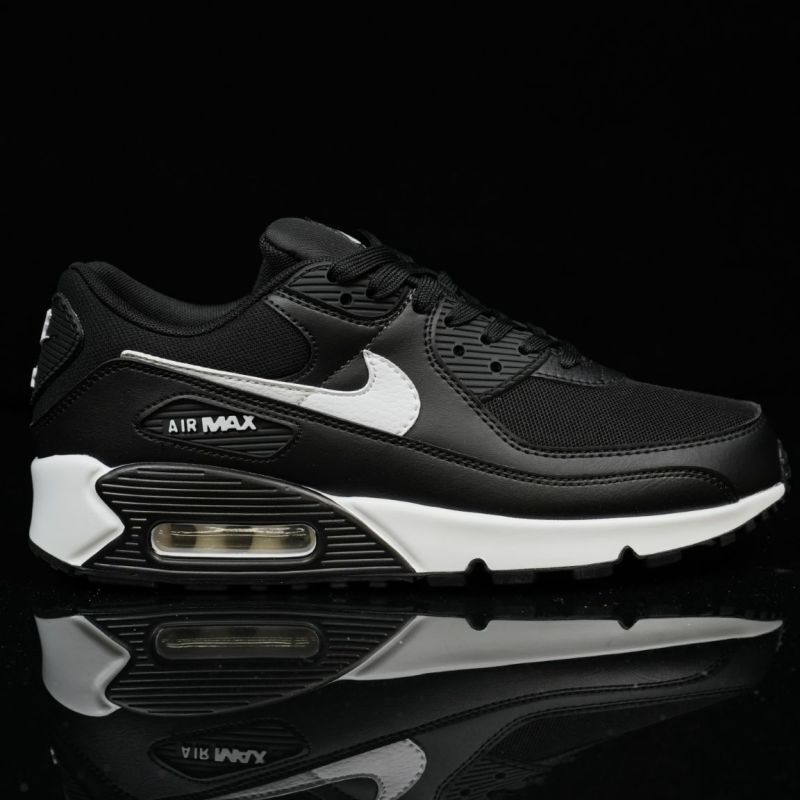 Nike Air Max 90 Leather Black White 302519-001 - Image 10