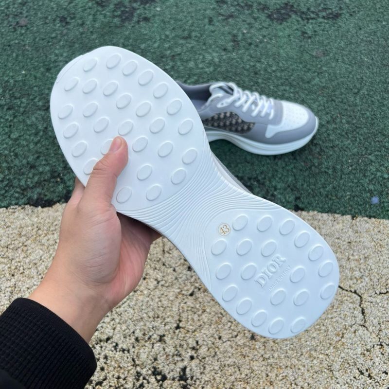 Dior Vibe Sneaker Grey and White Dior Oblique KCK386OBE_S33G - Image 6