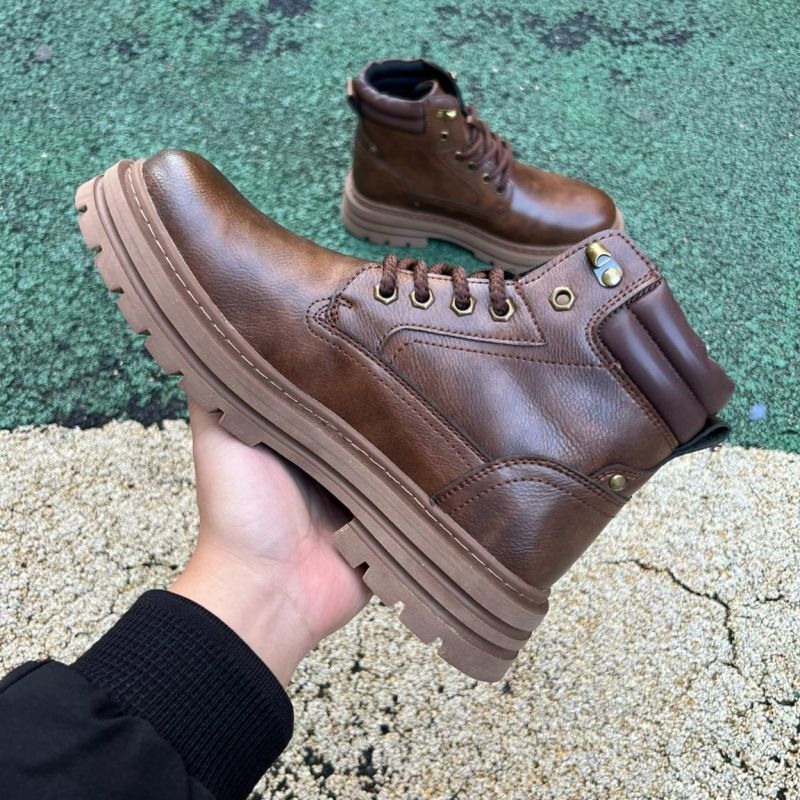 Timberland Men's Brown Leather Padded Collar Lace-Up Boots - Image 8